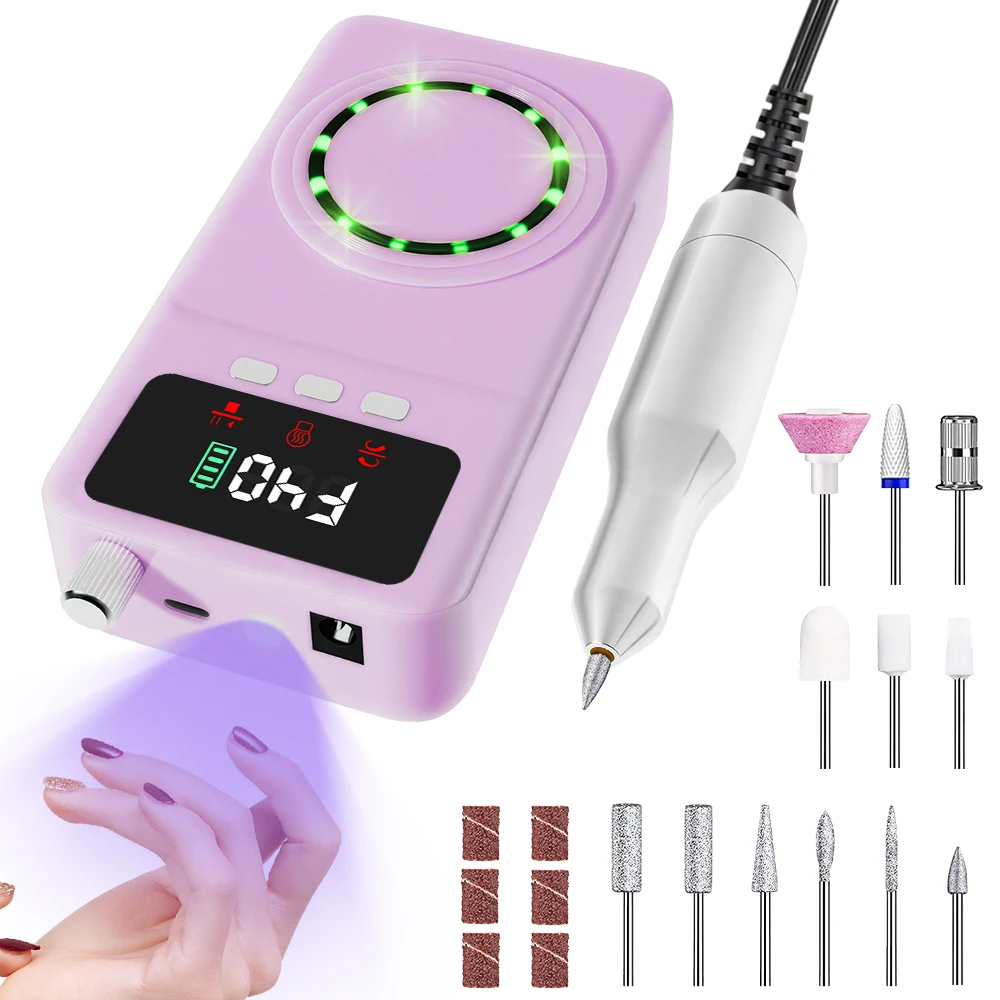 

Электрическая машинка для маникюра и педикюра 40000 об/мин, профессиональная, для гель-лака, перезаряжаемая, портативная, для шлифовки ногтей