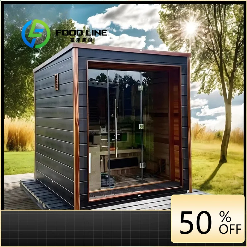 Rural Yard Outdoor Sauna Cabin Solid Wear Resistant Structure Adapt Rural Open Air Environment For Home Leisure And Health Care