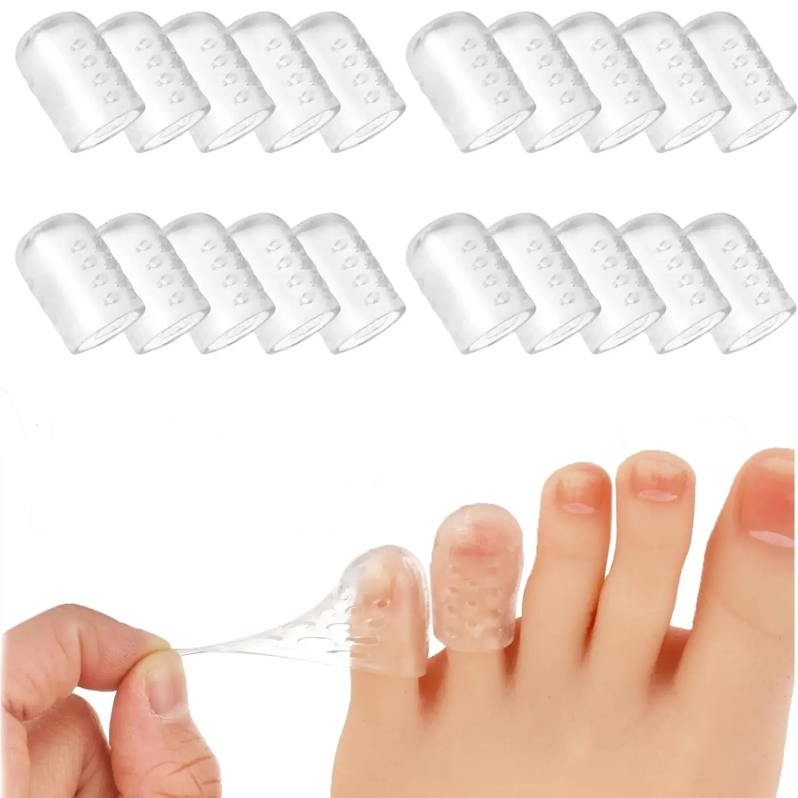 Toe Covers Silicone Toe Caps Anti-Friction Breathable Toe Protector Prevents Blisters Toe Caps Cover Protectors Foot Care