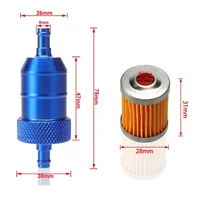 8mm CNC Aluminum Gasoline Cleaner +3/5 Pieces Reusable Cleanable Fuel Filter Motorcycle ATV Quad Inline Oil and Gas Fuel Filter 3