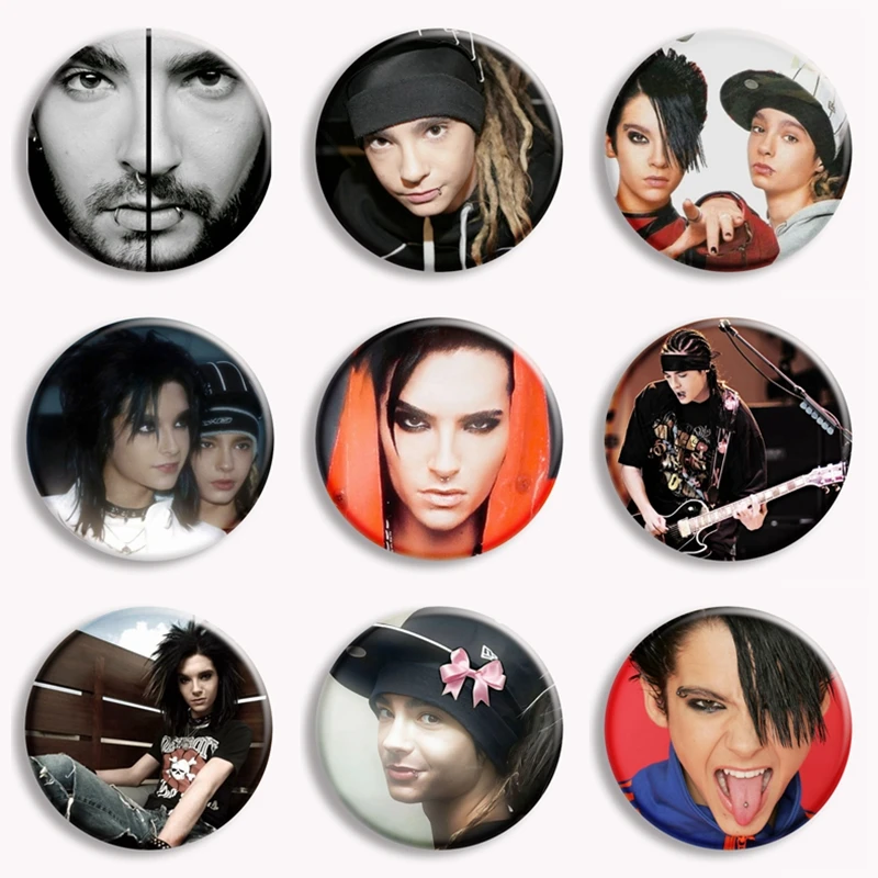 Zespół rockowy Tokio Hotel Kaulitz Vintage przycisk typu Soft Pin Punk Metal Gothic broszka torba z odznaką Deocr akcesoria dla miłośników muzyki zbierania