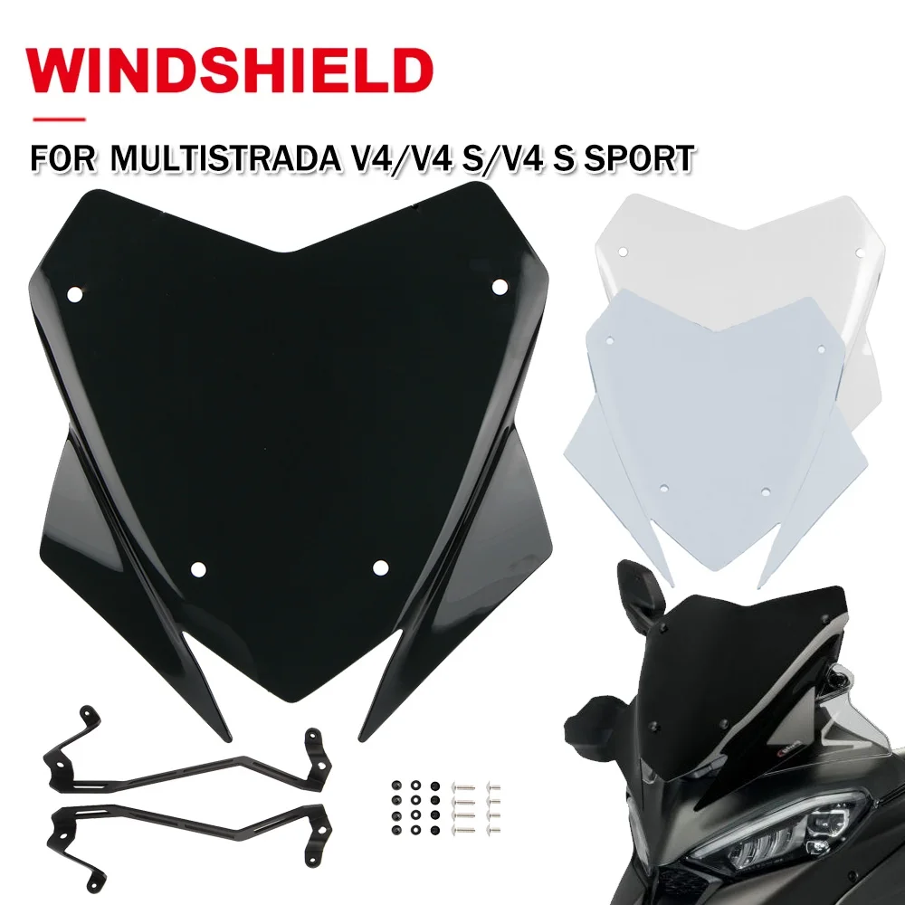 Motorcycle Windshield Windscreen Wind Deflectors Screen Bracket Accessories For Ducati Multistrada V4 V4S SPORT 2021 2022 2023