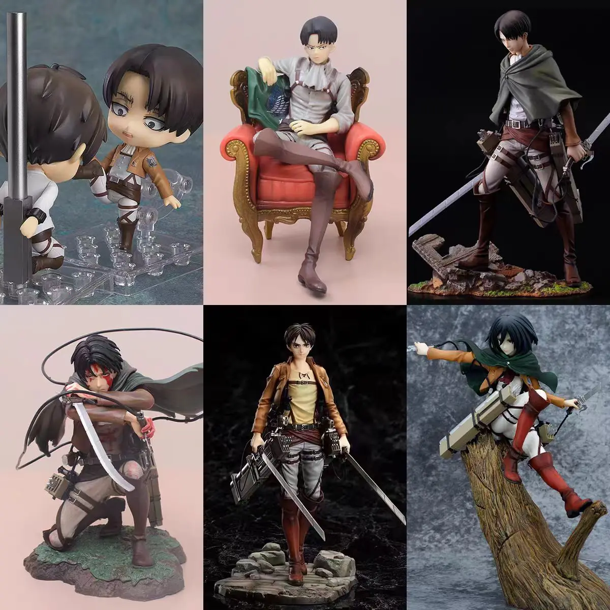 Attack on Titan Blind Box - Figurine Mystère à Collectionner |   Eren, Levi, Armin |   Jouet surprise et cadeau aléatoire de personnage d'anime pour les fans
