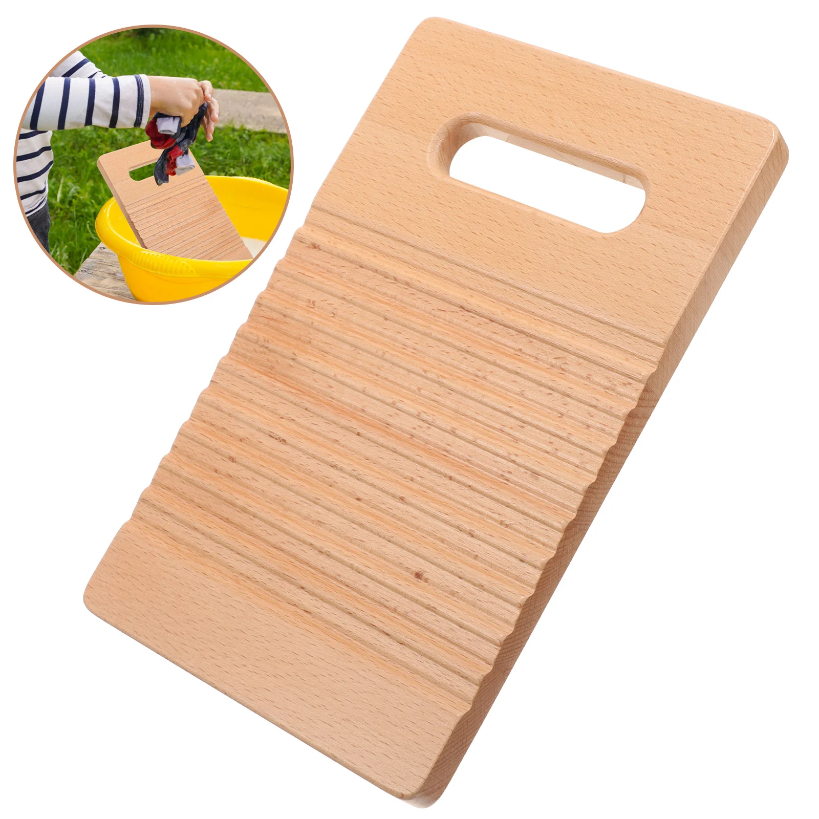 Portable Mini Laundry Board Wooden Household Clothes Washing Tool for Kids Durable Compact Travel Use Simple Design