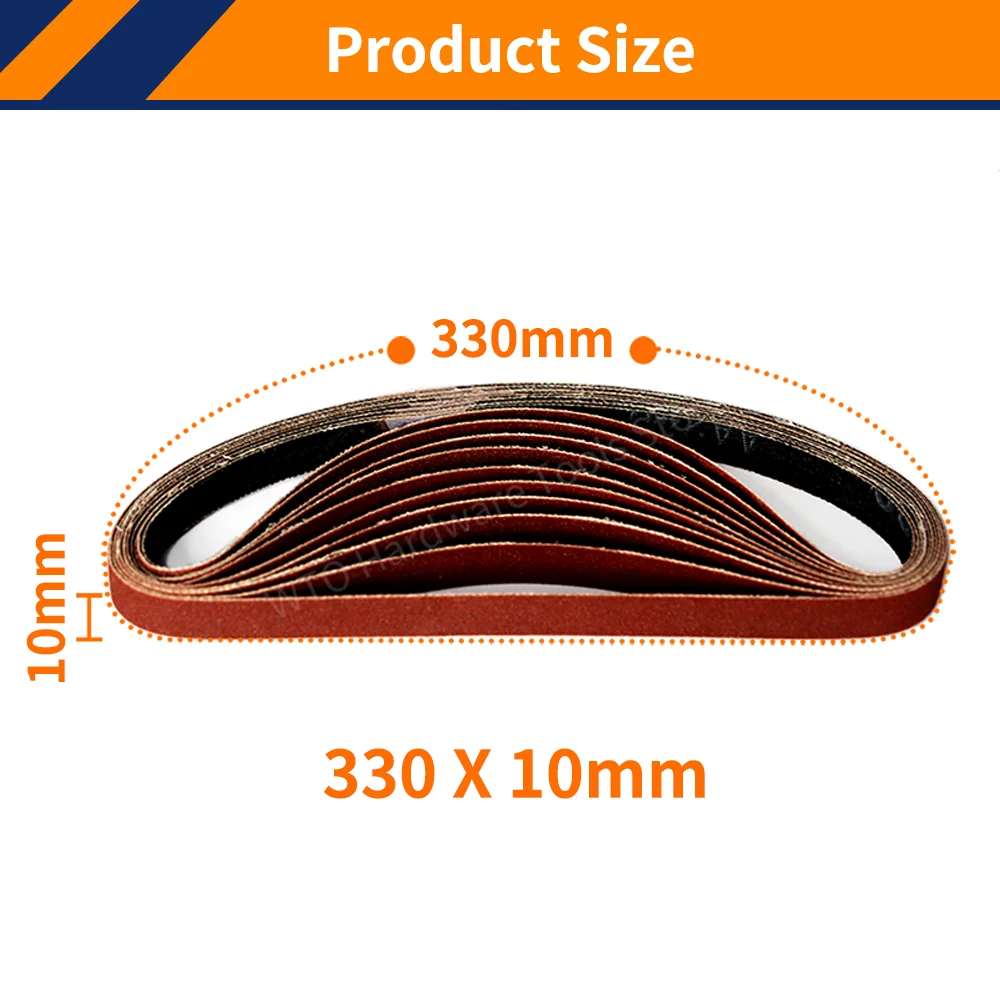 10PCS 330 * 10mm Sanding Belts Metal Polishing Sandpaper Sanding Machine Accessories for Belt Sander Abrasive Tool,40-1000 Grits