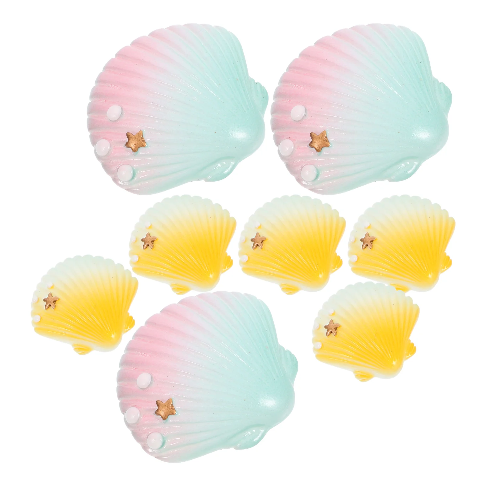 

8 Pcs Shell Resin Accessories Realistic Seashell Charms Craft Supplies for Fridge Magnets Hair Clips Keychains Miniature naments