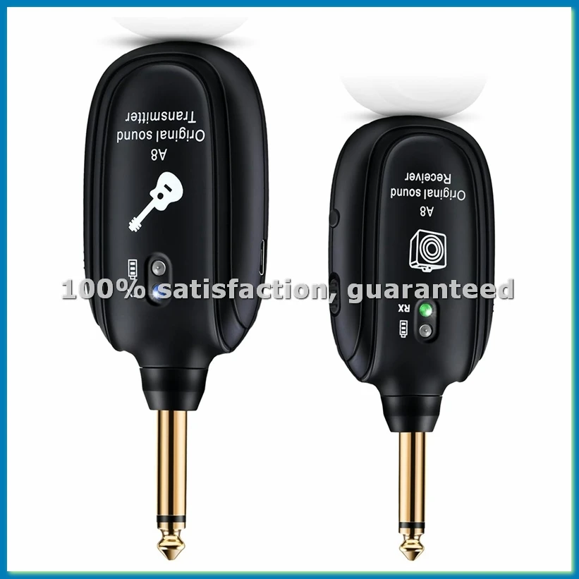 A8 Wireless Guitar System Rechargeable UHF Audio Wireless Transmitter Receiver for Guitar Bass Violin Keyboard-FABY