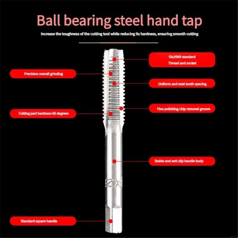 WXTC Professional Grade Hand Tap Set 5Sizes 3mm 4mm 5mm 6mm 8mm 8mm معالجة حرارة الصلب أداة الخيوط المعدنية 5pc