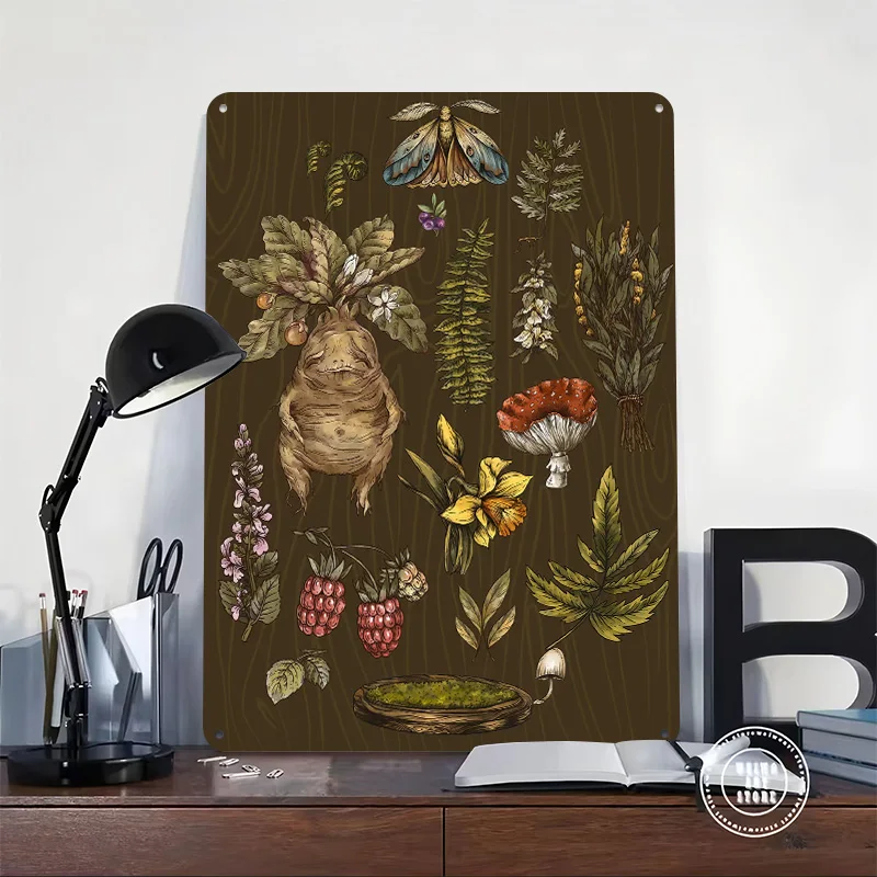 Witchy Forest Remedies Herbalist Poster Customized Vintage Metal Signs Wall Art Retro Tin Plaque for Gaming Room Decoration Cozy