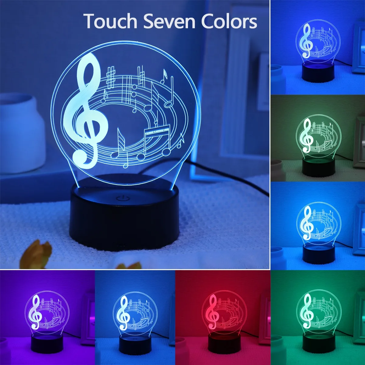 A big note shape USB 3D night light, musician collection lights, party, festival decorative lights, gift lights for friends.