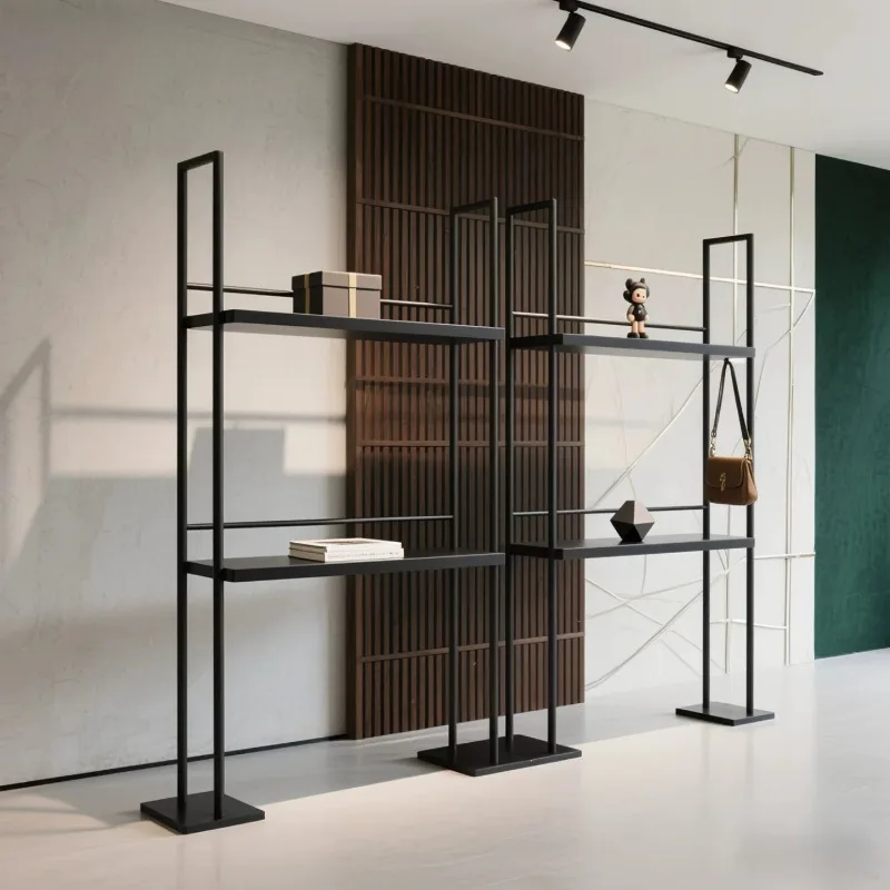 Simple wrought iron rack Commercial display rack Floor to ceiling Bookshelf Shoe bag rack Figure model Display