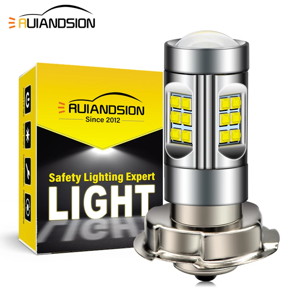 

P26S LED Motorcycle Headlight For BMW Kawasaki Scooter 2400Lm Super Bright XBD Chip 10-30V Fit Motorbike Front Light For Honda