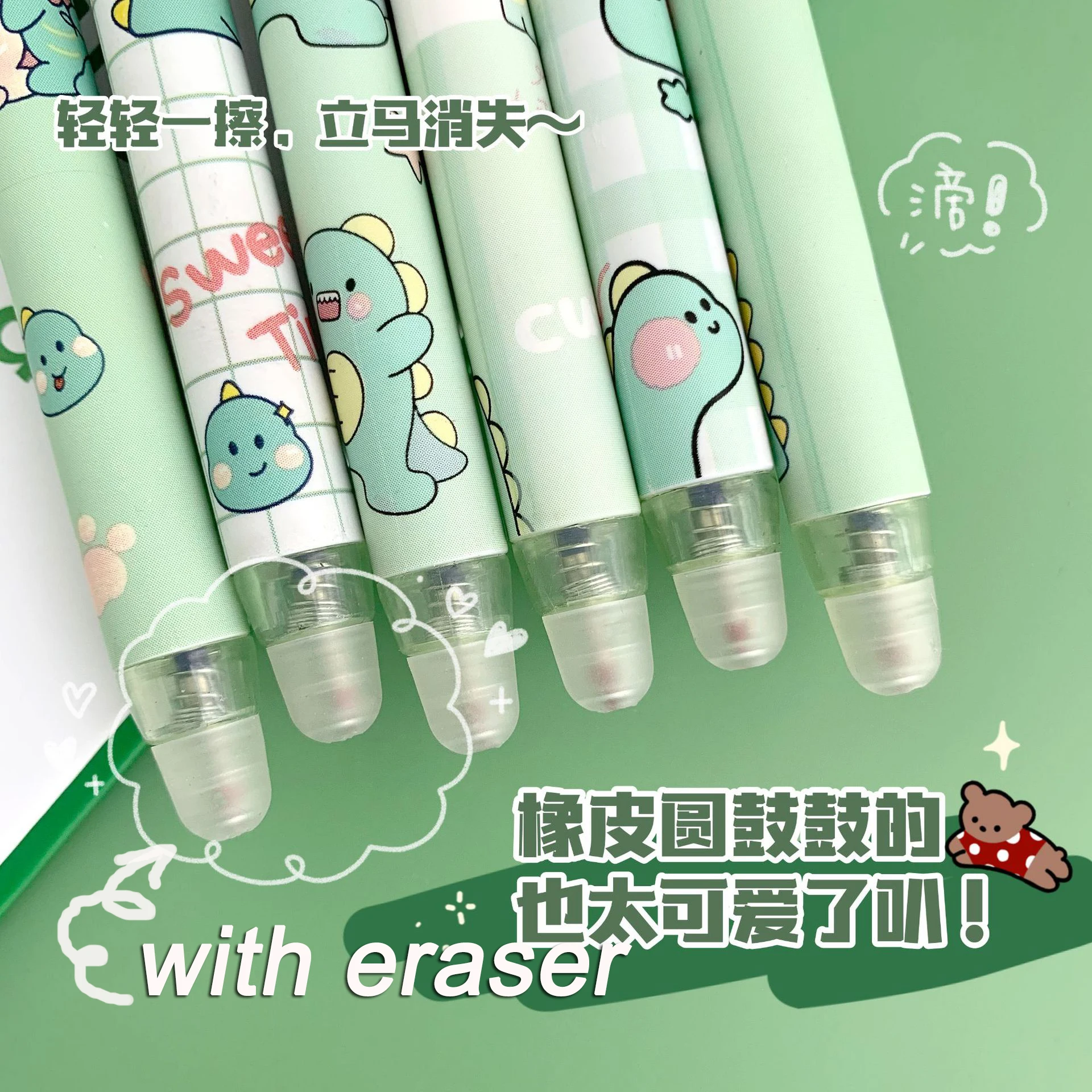 6 Pcs Erasable Pens kawaii pens stationery cute stationary office accessories school supplies pens for school erasable pen