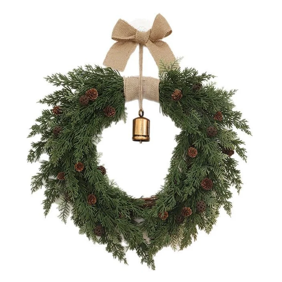 الصنوبر الطبيعي المخروط عيد الميلاد إكليل عيد الميلاد الديكور إكليل الباب شنقا عيد الميلاد جرس عيد الميلاد الكرمة الدائري