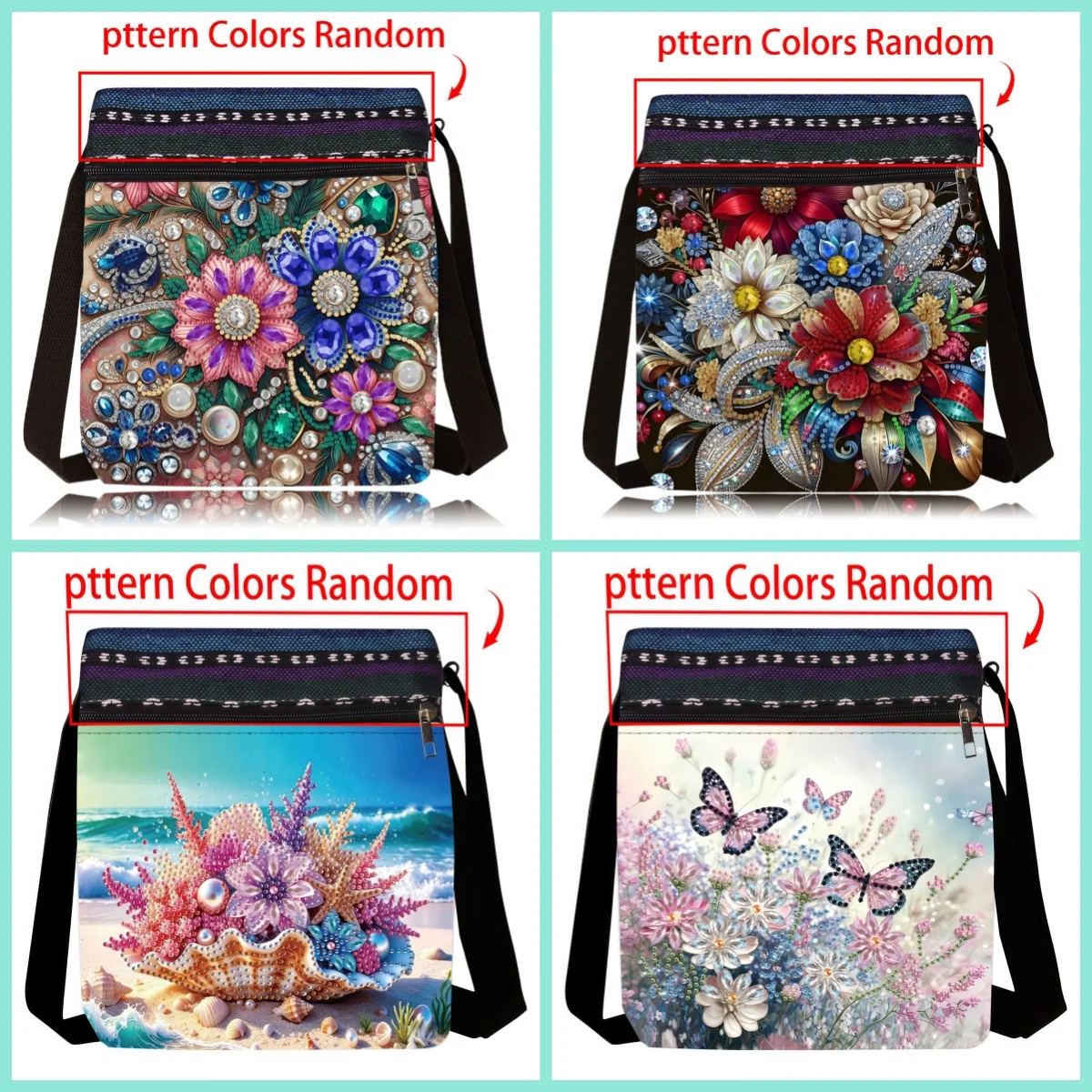 1 Piece Diamond Painting kit, Messenger bag, Butterfly pattern, canvas Material, home Storage, Thanksgiving gift
