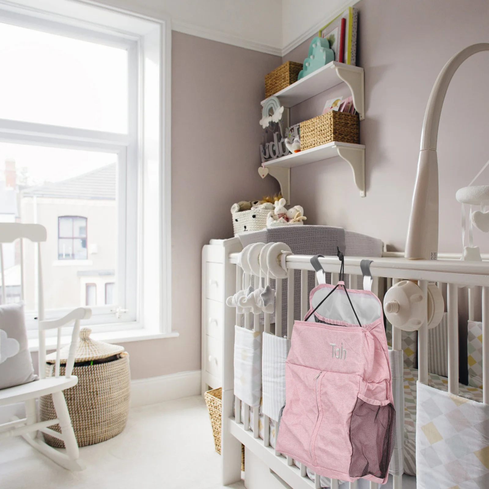 

Crib Hanging Bag Baby Storage Box Cradle Nursery Linen Bed Organizer Diapers Pouch