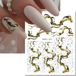 3d Nail Art Stickers Waves Marbles Geometric Lines blooming Smokes Adhesive Sliders Nail Decals Decoration For Manicure