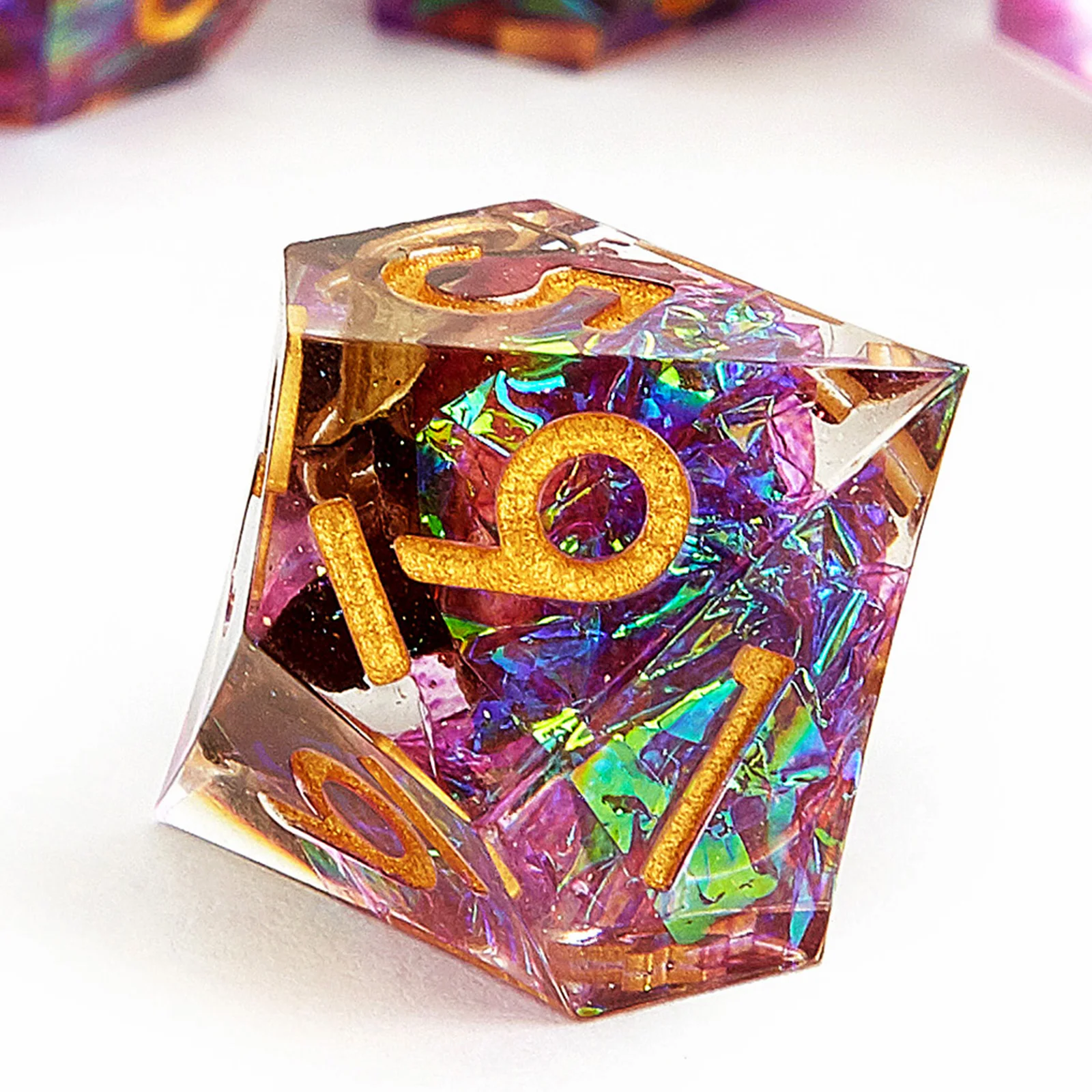 D&D Dice Set - 7-Piece Sharp Edge Red Resin Dice for Dungeons & Dragons, Perfect for RPG and Tabletop Games