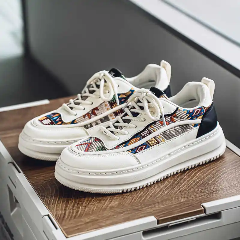 

Мужские кроссовки на шнуровке из натуральной кожи для увеличения роста, желтые, для ходьбы и спорта (Saoatenis Sapato)