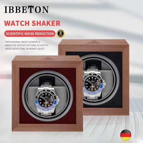 IBBETON-enrollador de reloj de madera de marca de lujo, caja de relojes automática de 1 ranura de gama alta con Mabuchi Moto, gabinete de reloj, caja de almacenamiento