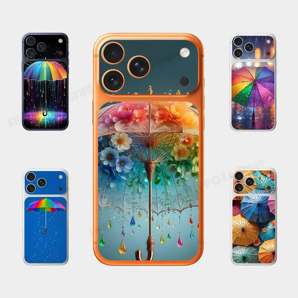 

Rainbow Umbrella For IPhone 17 Pro ProMax Full Back Cover Decal Wrap Skin Rear Protective Sticker Film