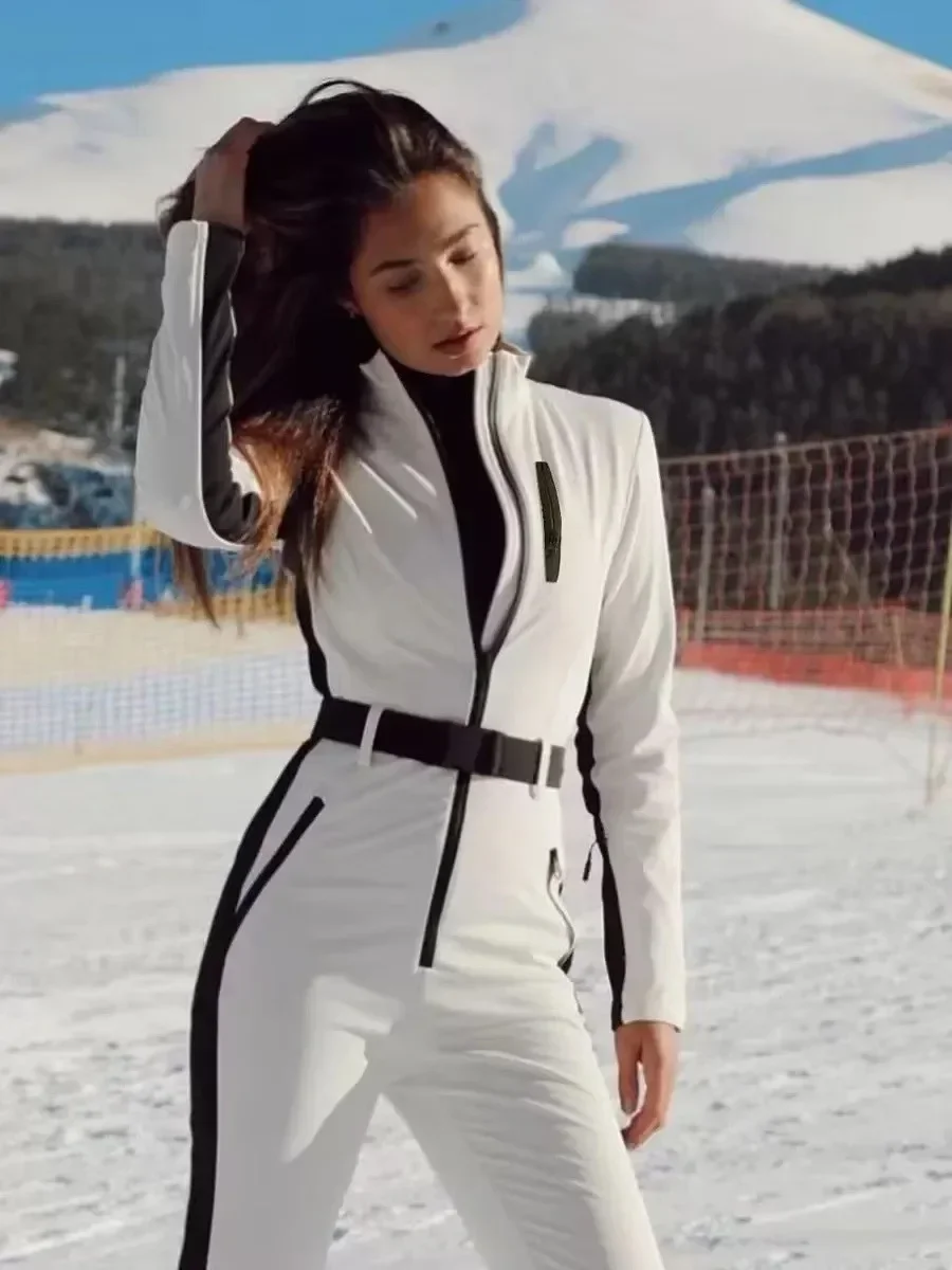 

Women Waterproof Windproof Skiing Suit Fashion Female Elegant Skateboard Jumpsuit Winter Ski Jumpsuits for Women Snow Suit