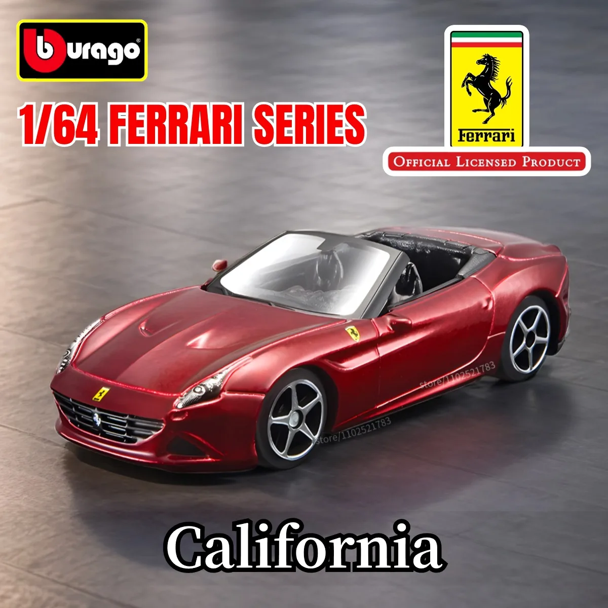 

Bburago 1:64 Ferrari California Car Model Diecast Scale Replica F40 F50 F12tdf 296 Roma Miniature Art Traffic Figure Kid Boy Toy