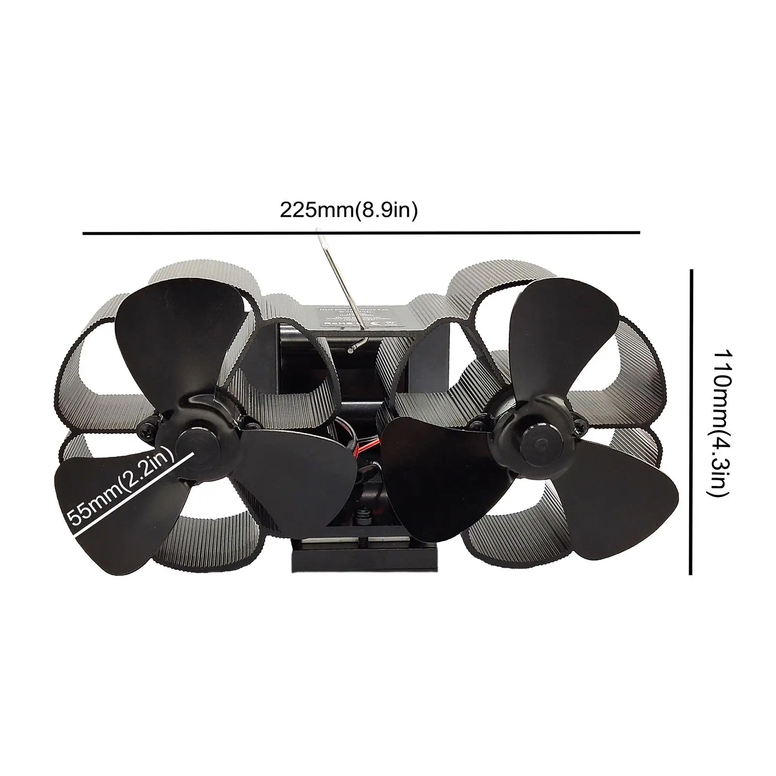 3 Ventilador para hogar Estufa de leña/tipos Estufa para incendios Ventilador de aire superior Eco