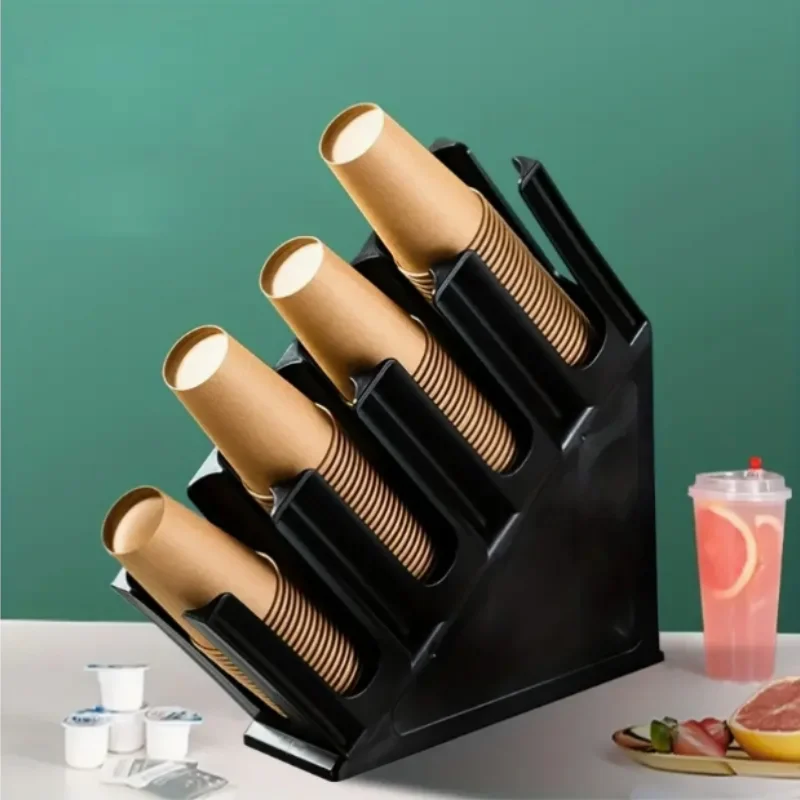 1pc MultiFunctional Paper Cup Holder Cup Storage Box Coffee And Milk Tea Shop Disposable Picker Straw Counter Cup Kitchen Holder