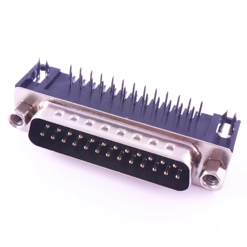 2PCS DB25 Female Male PCB Mount D-Sub 25 pin PCB Connector RS232 Connector 90-degree bent needle DR25 New Hot