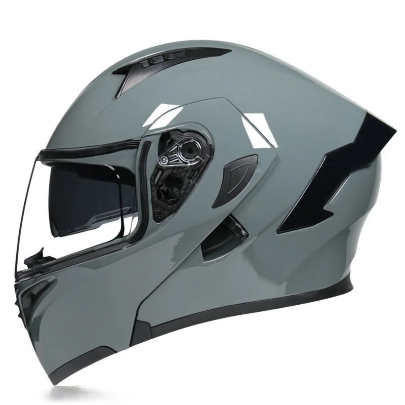 

Full Face DOT Motorcycle Helmet Dual Visor Unisex Flip Up Motocross Helmet Female Men Racing Modular Helmet Cafe Racer Pilot