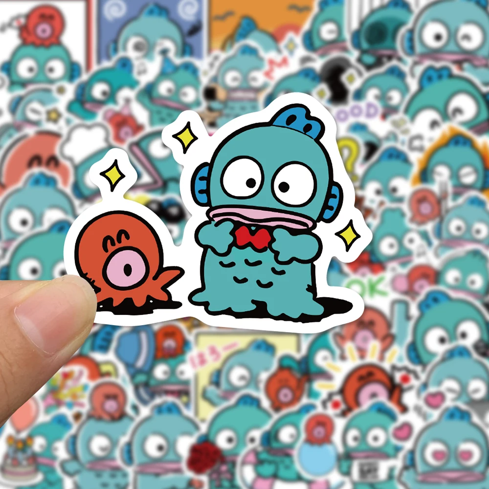 ملصقات كارتون سانريو للأطفال ، هانجيدون ، ثلاجة ، لابتوب ، قصاصات ، ديكور الهاتف ، ألعاب ، دي ، سمك قبيح ، 10 غرافيتي ، 50 * * #4