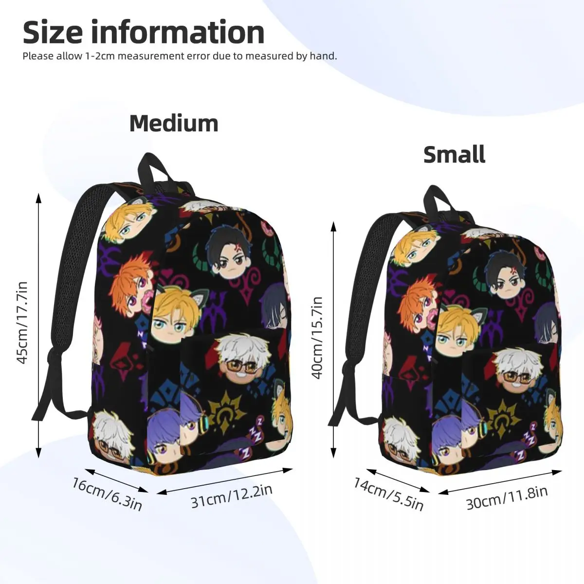Obey Me - Demon Brothers Backpack Daypack Large Capacity Children BookBag School Bag Shoulder Bags for Men Women