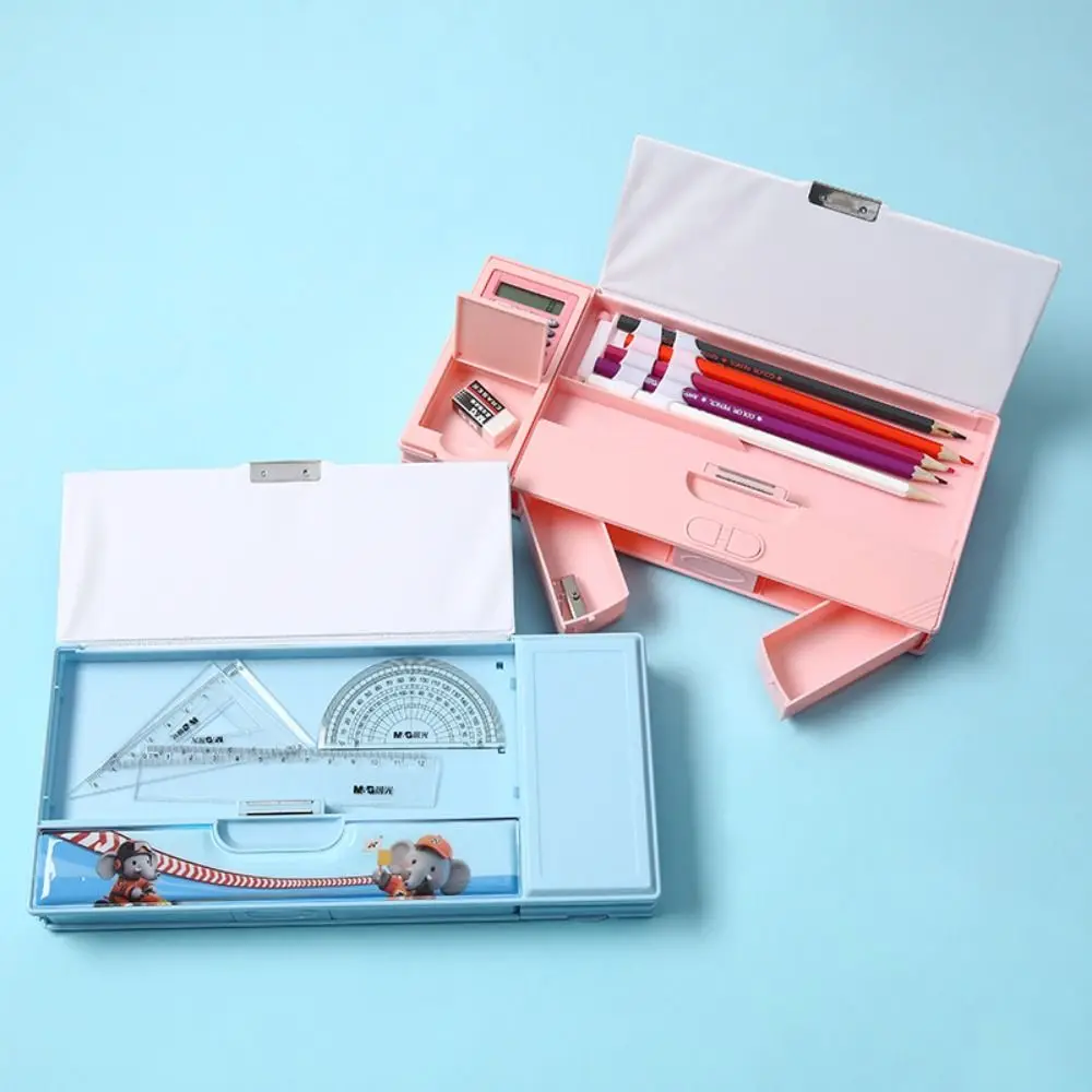 Multifunctional Multifunctional Pencil Case Fun Mechanism Design Double Sided Use Pen Box With Calculator Large Capacity Pen Bag