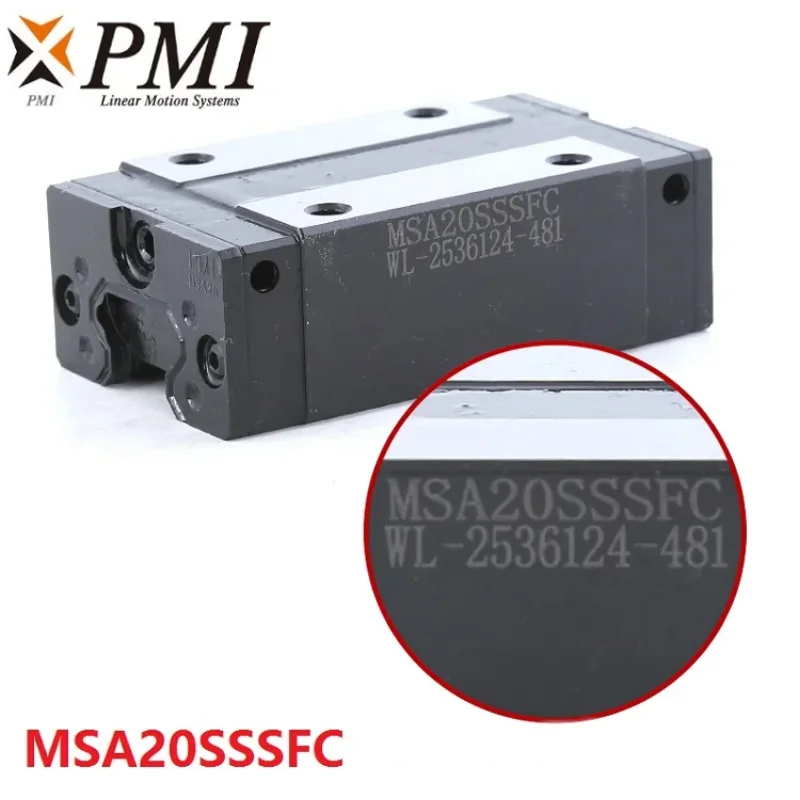 

4pcs Original Taiwan PMI MSA20S MSA20SSSFC N linear guideway slide block Carriage for CO2 laser machine CNC router MSA20S-N