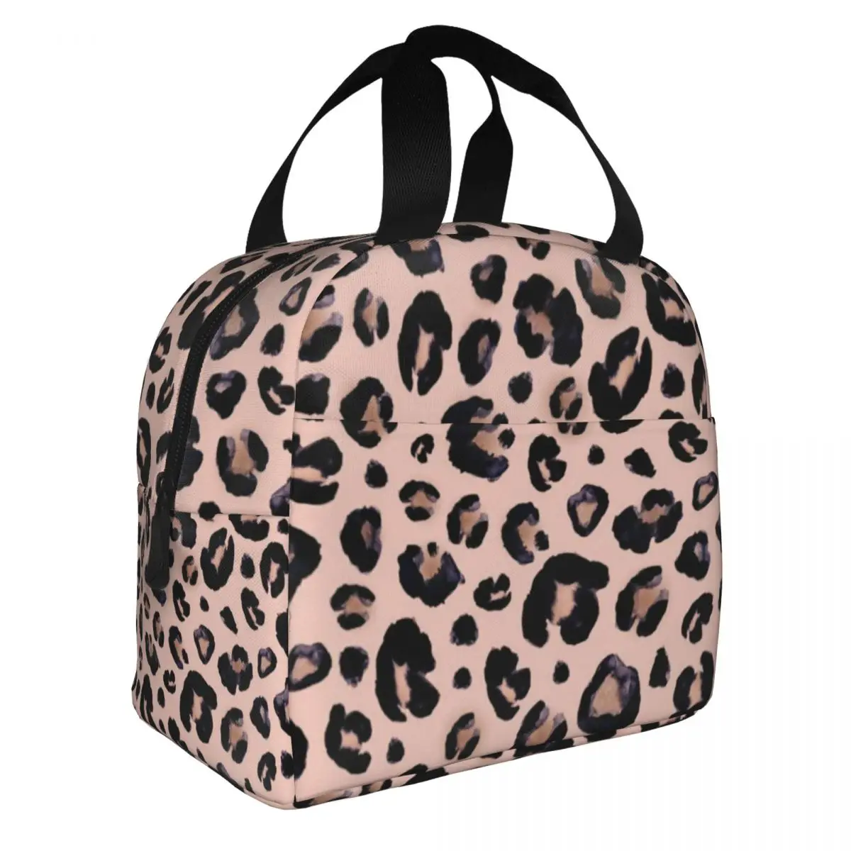 Leopard Fur Skin Texture Hot Pink Lunch Bag Men Women Cooler Warm Insulated Lunch Box for School