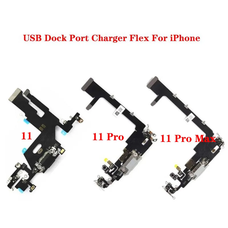 USB Charger Port Dock Connector Flex Cable Charging with Microphone For iPhone 11/11Pro/11ProMax