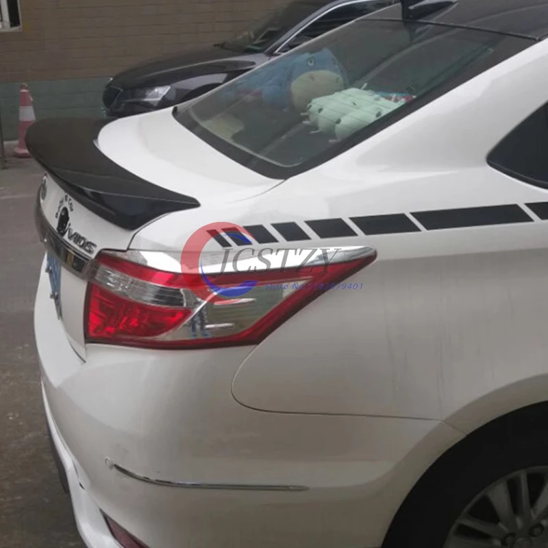 Para Toyota Vios Yaris Spoiler 2014 2015 2016 2017 ABS plástico sin pintar Color tapa del maletero alerón labio del maletero accesorios de coche