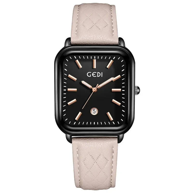 Women Watch Square Vintage Black Korean Leisure Versatile Ladies Leather Waterproof Quartz Watch Holiday Gifts Montres Femmes