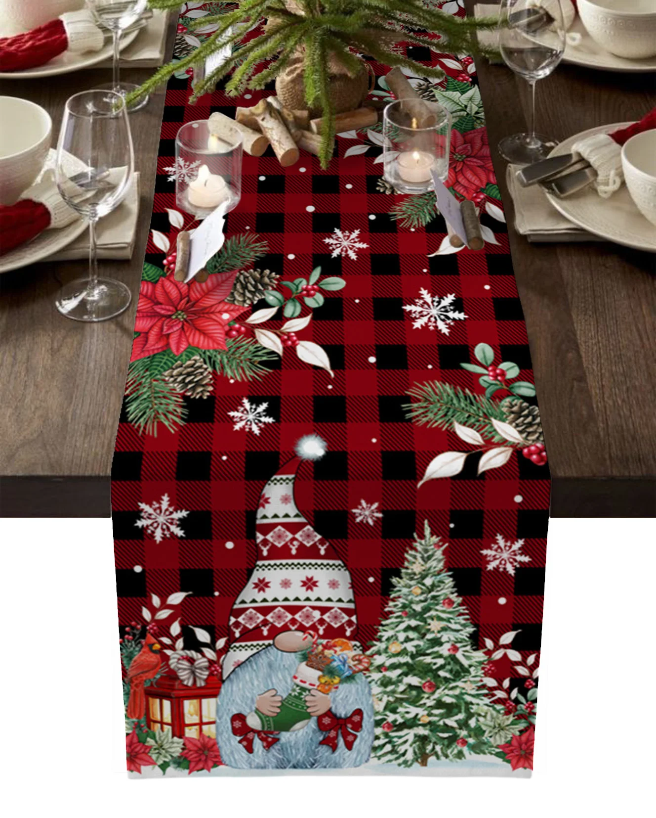 

Christmas Style Snowman Snowflake Table Runner For Dining Wedding Table Runner Christmas Decor Washable Rectangular Tablecloths