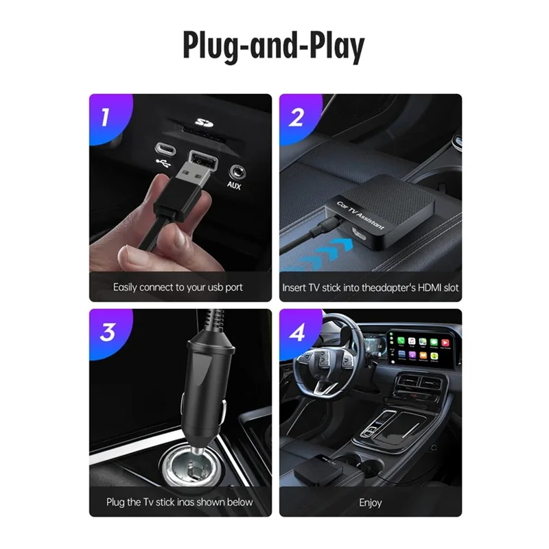 

A93P TV Assistant Box For Wired Carplay Assistant Box Support -Compatiable Multimedia Adapter Wireless Carplay