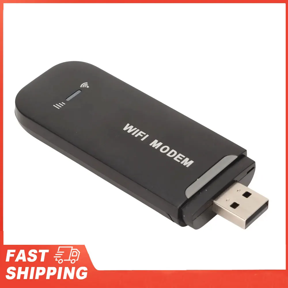 4G WiFi Router Black Up to 10 Users Stable Easy Connection USB Plug and Play 4G LTE Router for Hotspot Micro SIM Card Phone PC