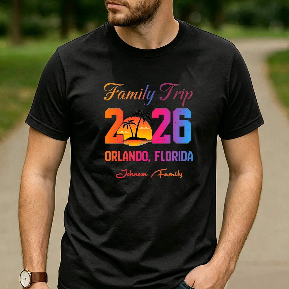 Summer Beach Vacation Streetwear Graphic T Shirt 2026 Orlando Florida Family Trip Print Unisex Fit Cotton Casual Outdoor Tee
