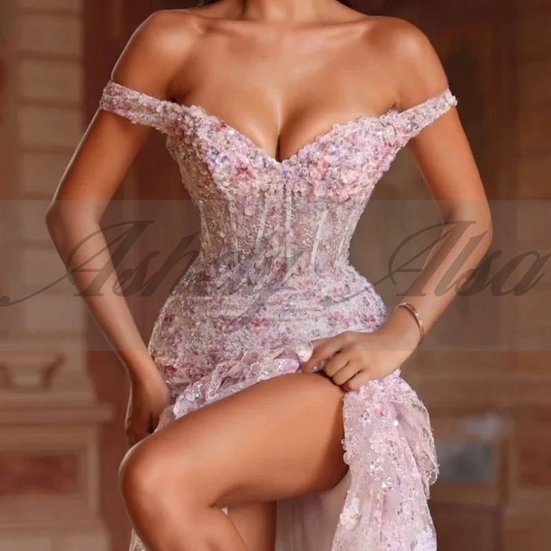 A2978 Vestidos de fiesta de graduación con abertura larga, sexys, de lujo, con cuello en V, línea A, ropa Formal de noche para ocasiones especiales, 2025 personalizado