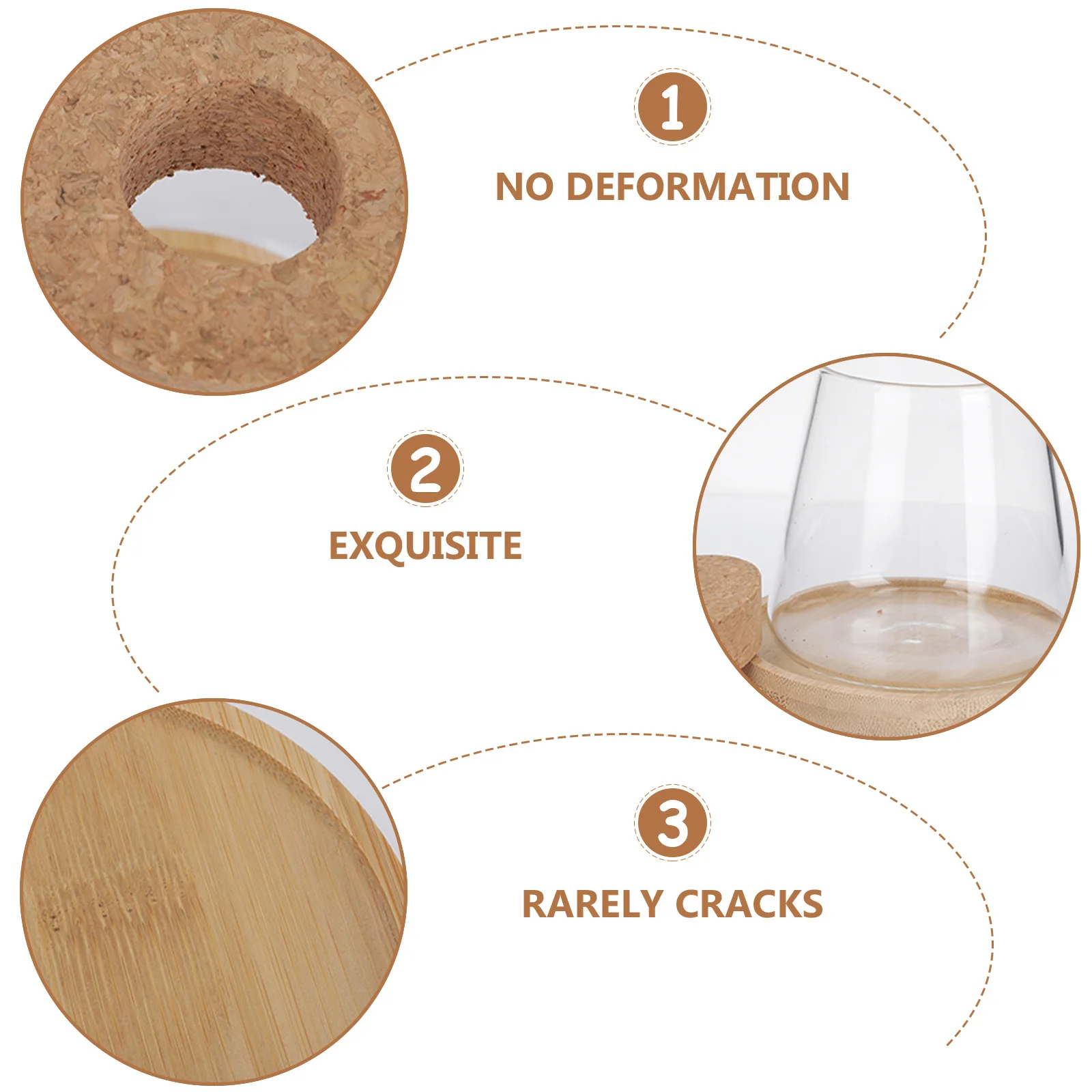 

1 set Glass Vase Simple Design Hydroponic Planter With Wooden Base Transparent Flower Vase For Home Office Decor Desktop Plant