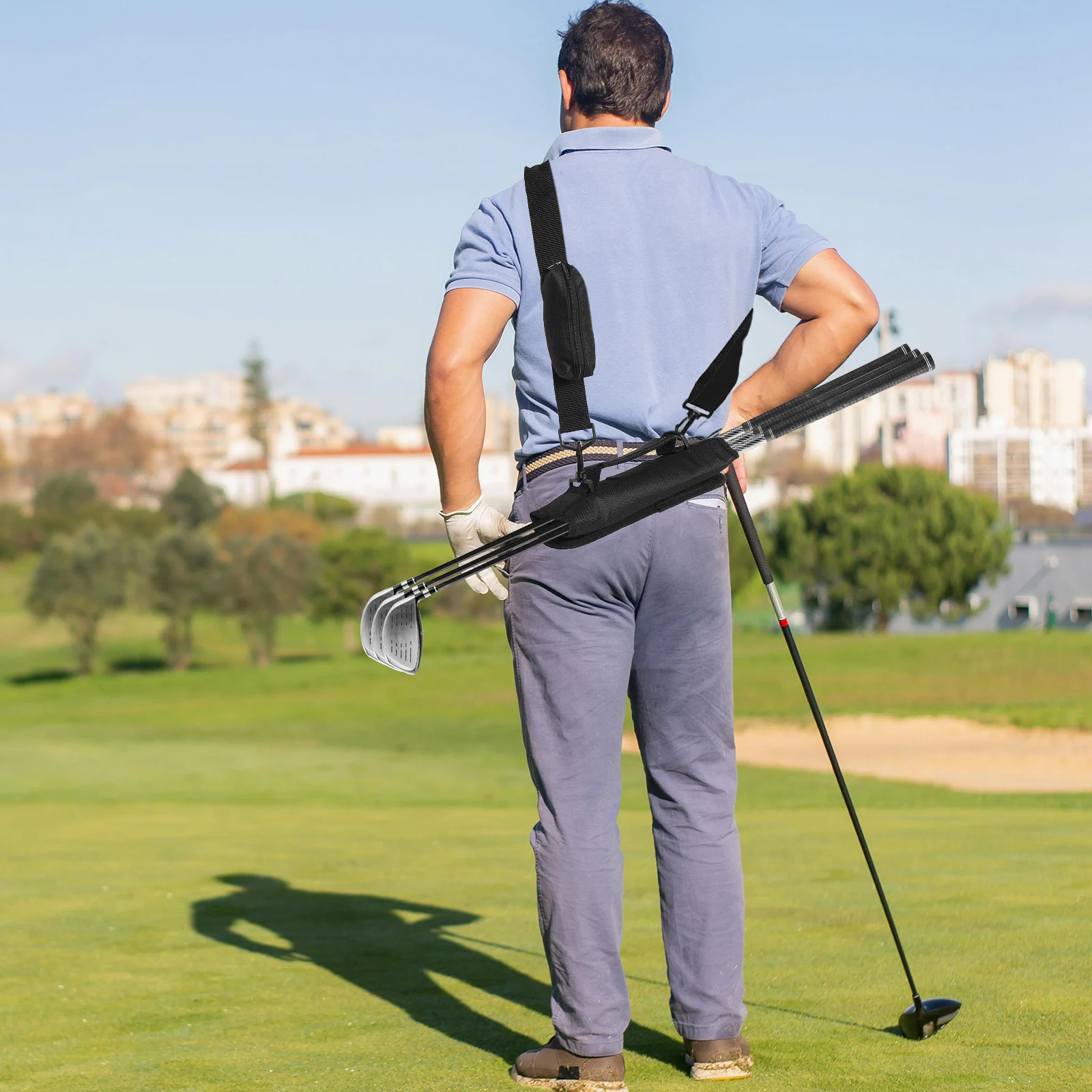 

Golf Club Bag 48Inch Durable Oxford Fabric Portable Golf Equipment Organizer Side Pouch Cues Outdoor Sports Accessories Carry