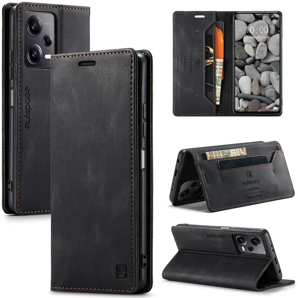 Magnetic Flip Leather Case For Redmi Note 12 11 10 S 8 9 Pro Wallet Cover For Xiaomi 13 12 11 Lite 12T 11T 10T Pro Poco X5