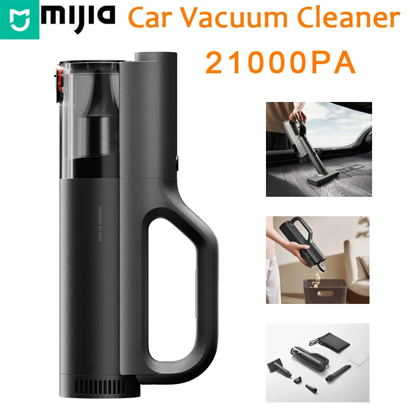 

Original Mijia Car Vacuum Cleaner 150mL Dust Cup 21000PA Suction Brushless Motor 5 Layers Filtration Home&Car Deep Dust Removal