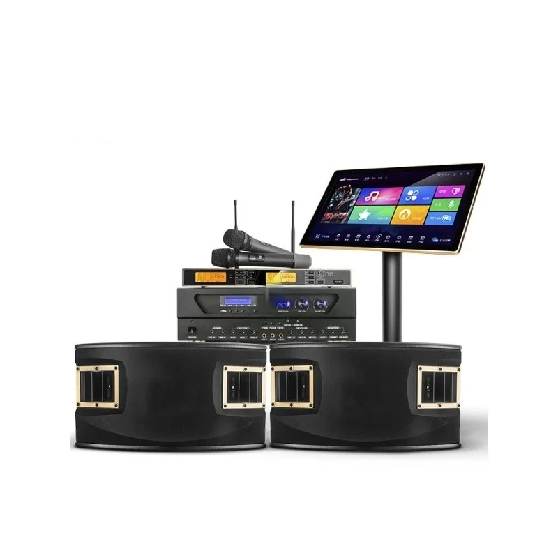 Home KTV Stereo Suit Full Set Home Karaoke Speaker K-Song Amplifier Touch Song-Lighting All-in-One Machine