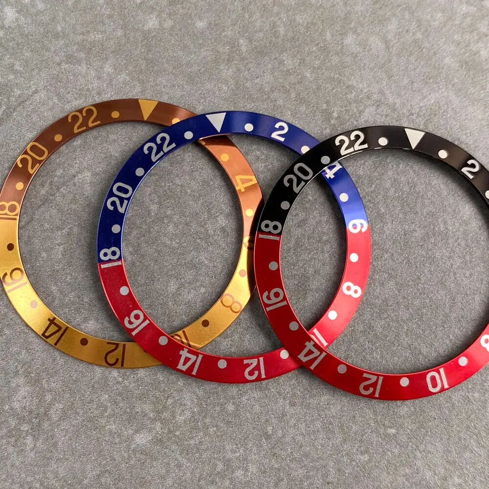 Inserto de bisel de aleación negro, azul, rojo y morado de 38 mm para reloj para hombre SUB SKX 007 de 40 mm